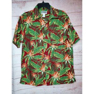 Mens Haband Quality Comfort Green Hawaii Short Sleeve Button Up